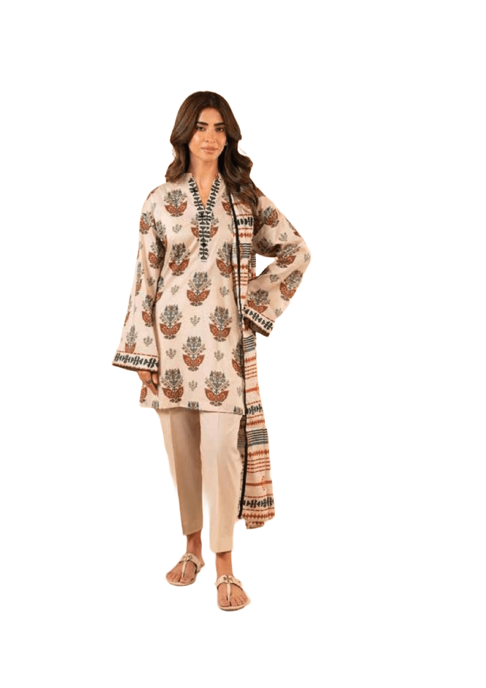 Unstitched Printed 3 Pcs Suit
