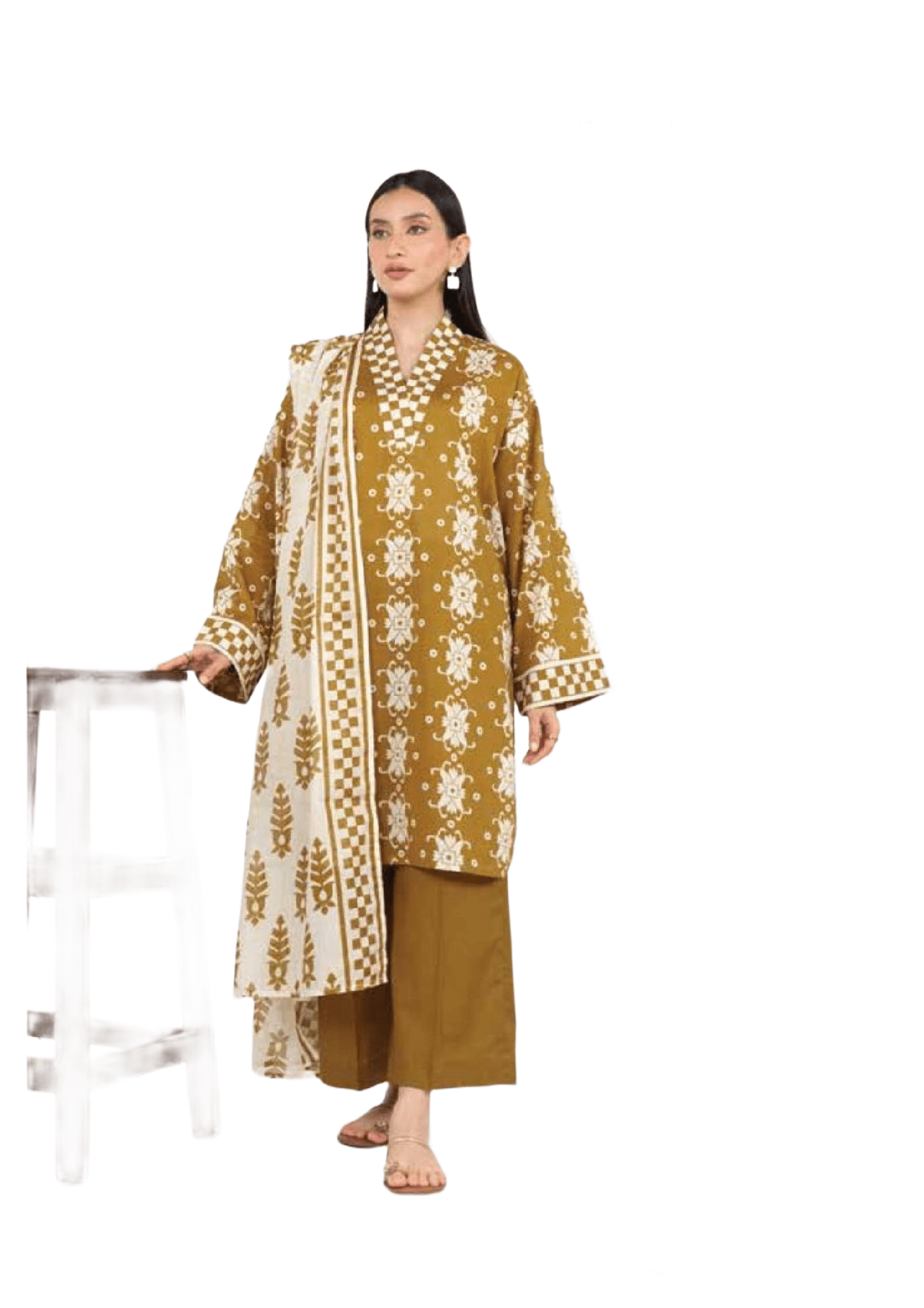 Unstitched Printed 3 Pcs Suit