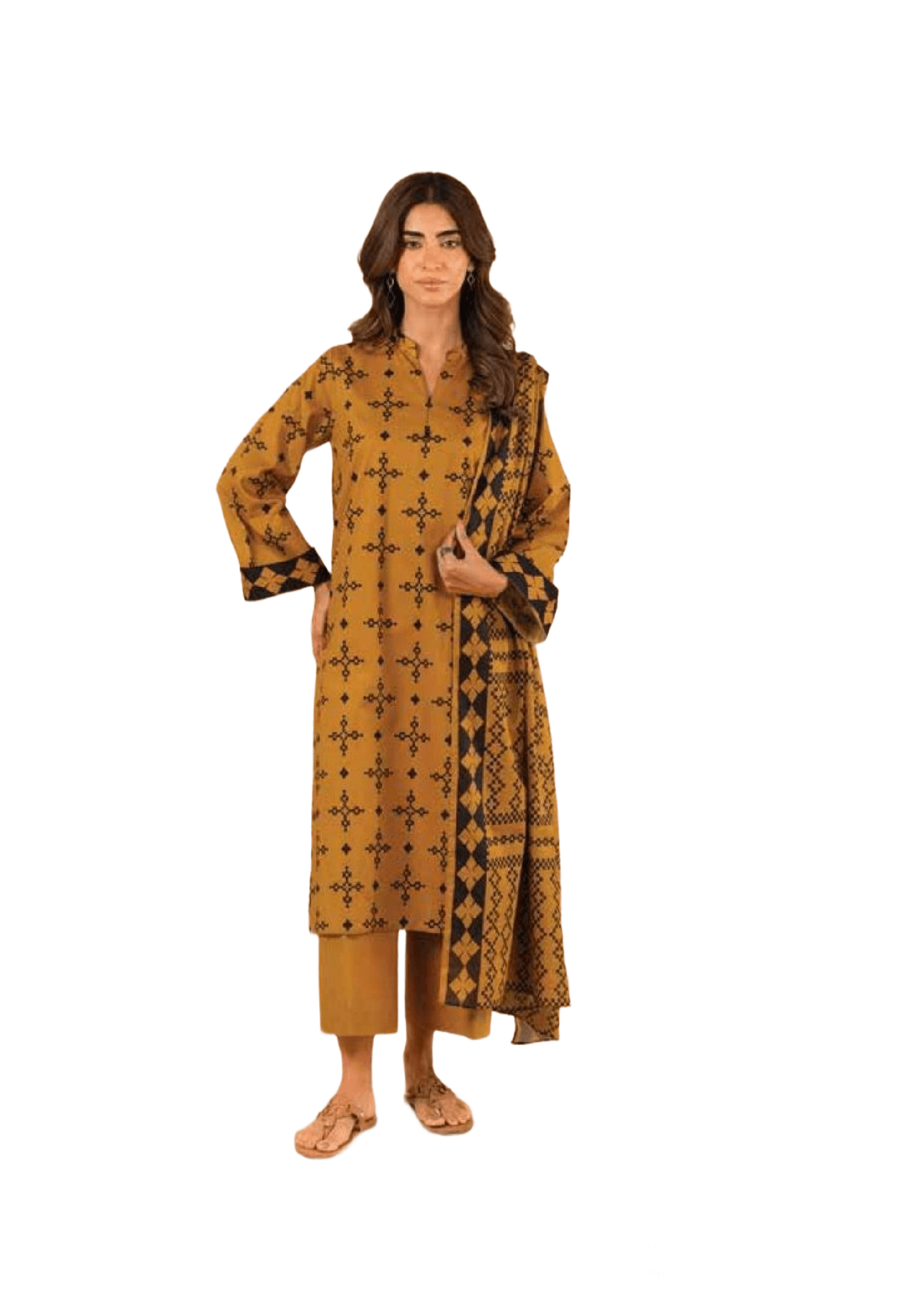 Unstitched Printed 3 Pcs Suit