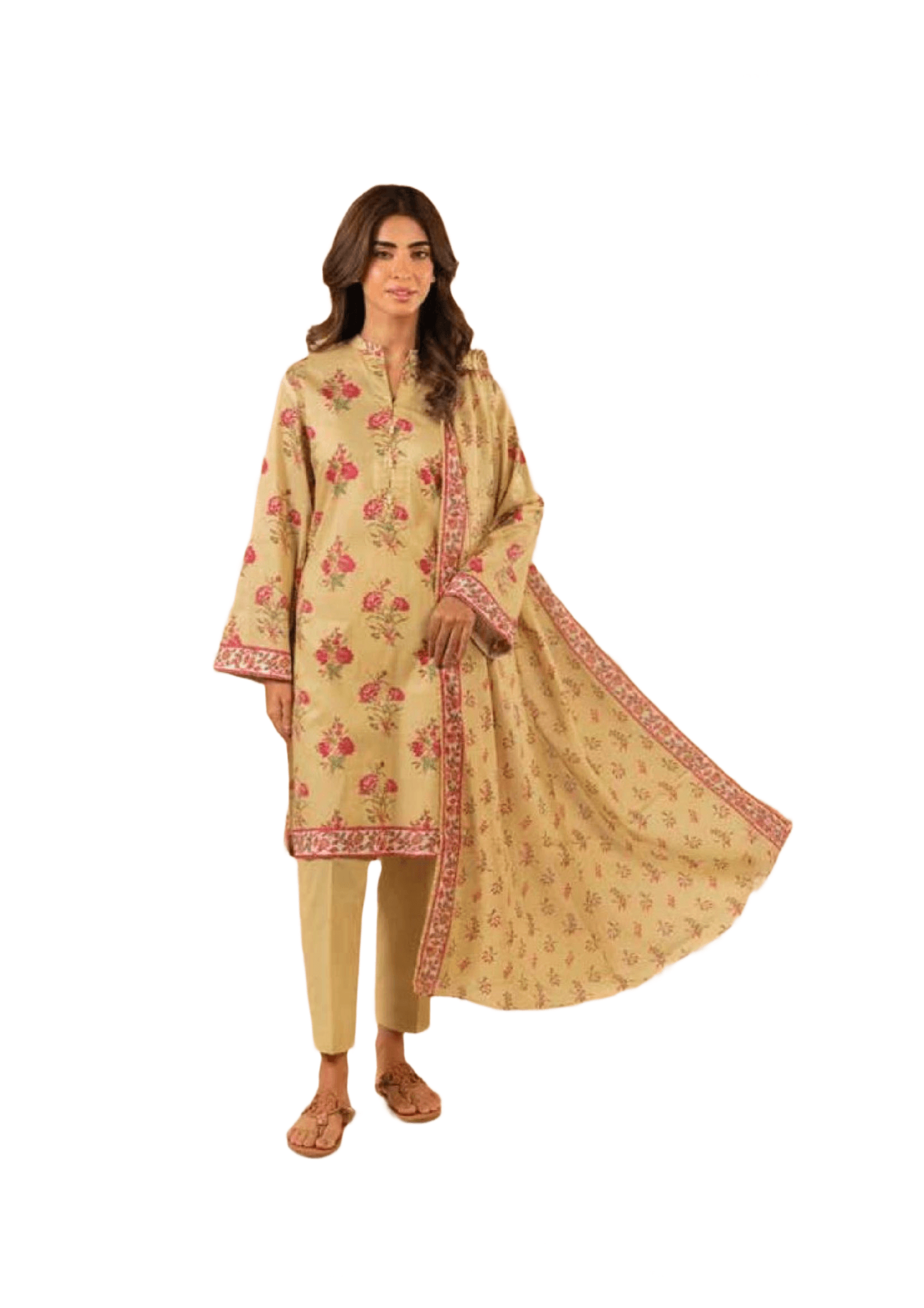 Unstitched Printed 3 Pcs Suit