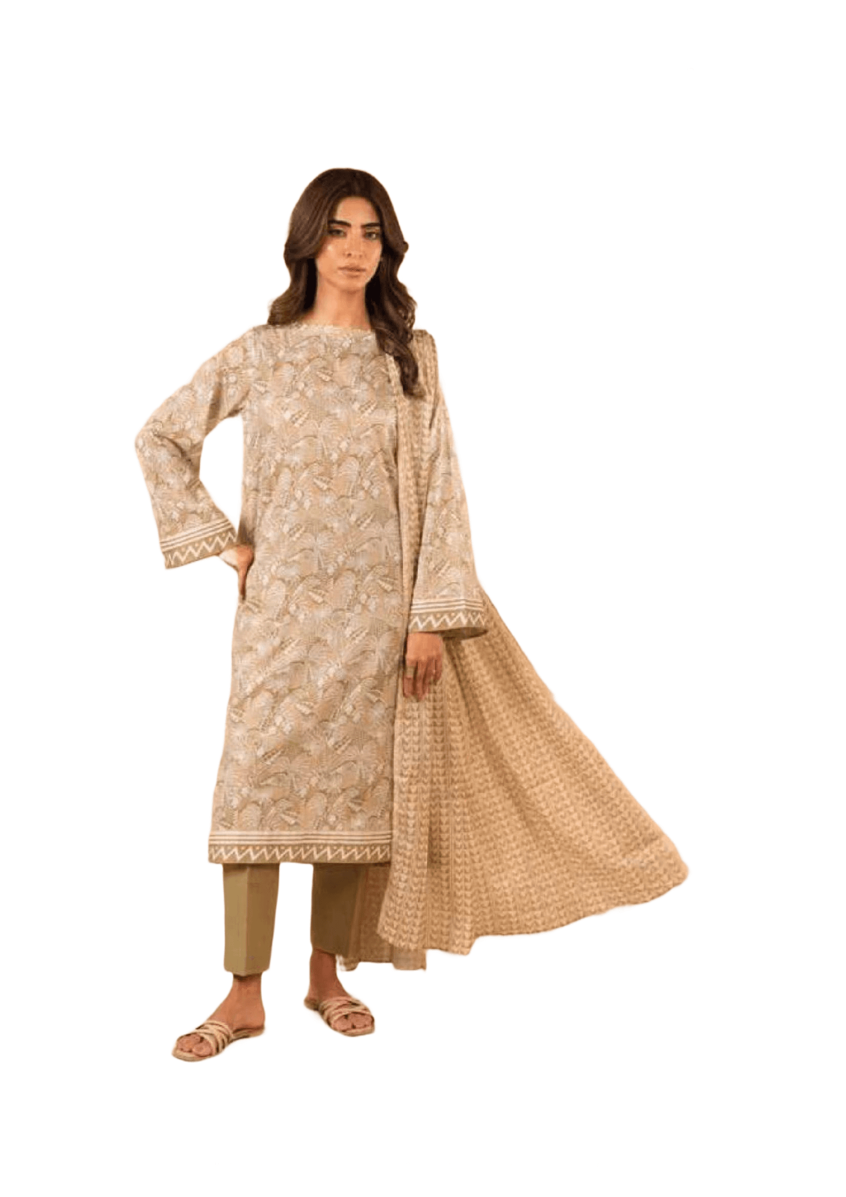 Unstitched Printed 3 Pcs Suit