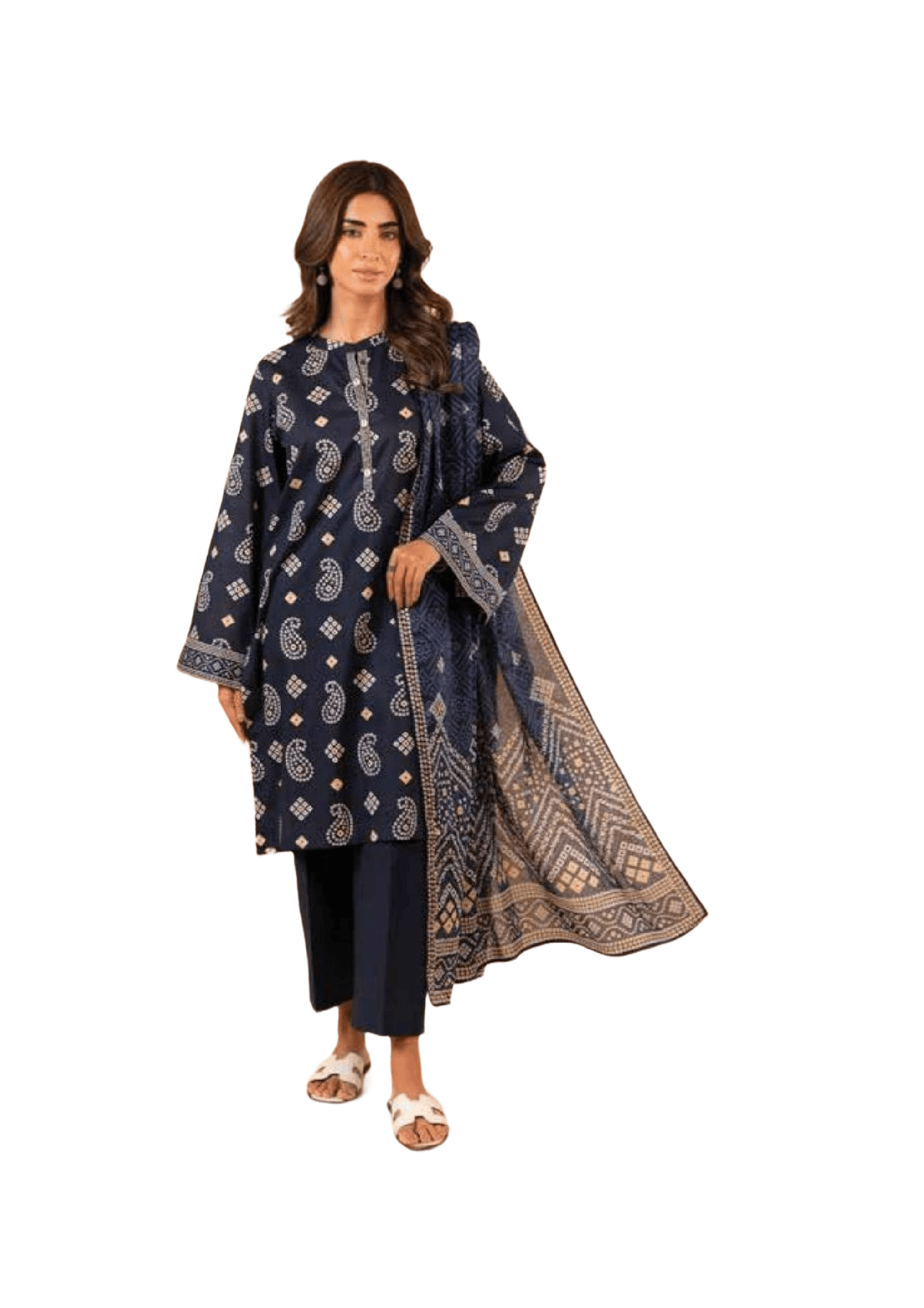 Unstitched Printed 3 Pcs Suit