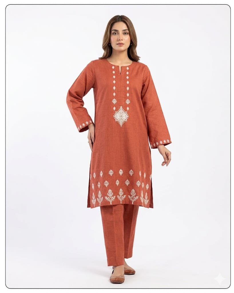 Embroiderd Stitched 2 pcs