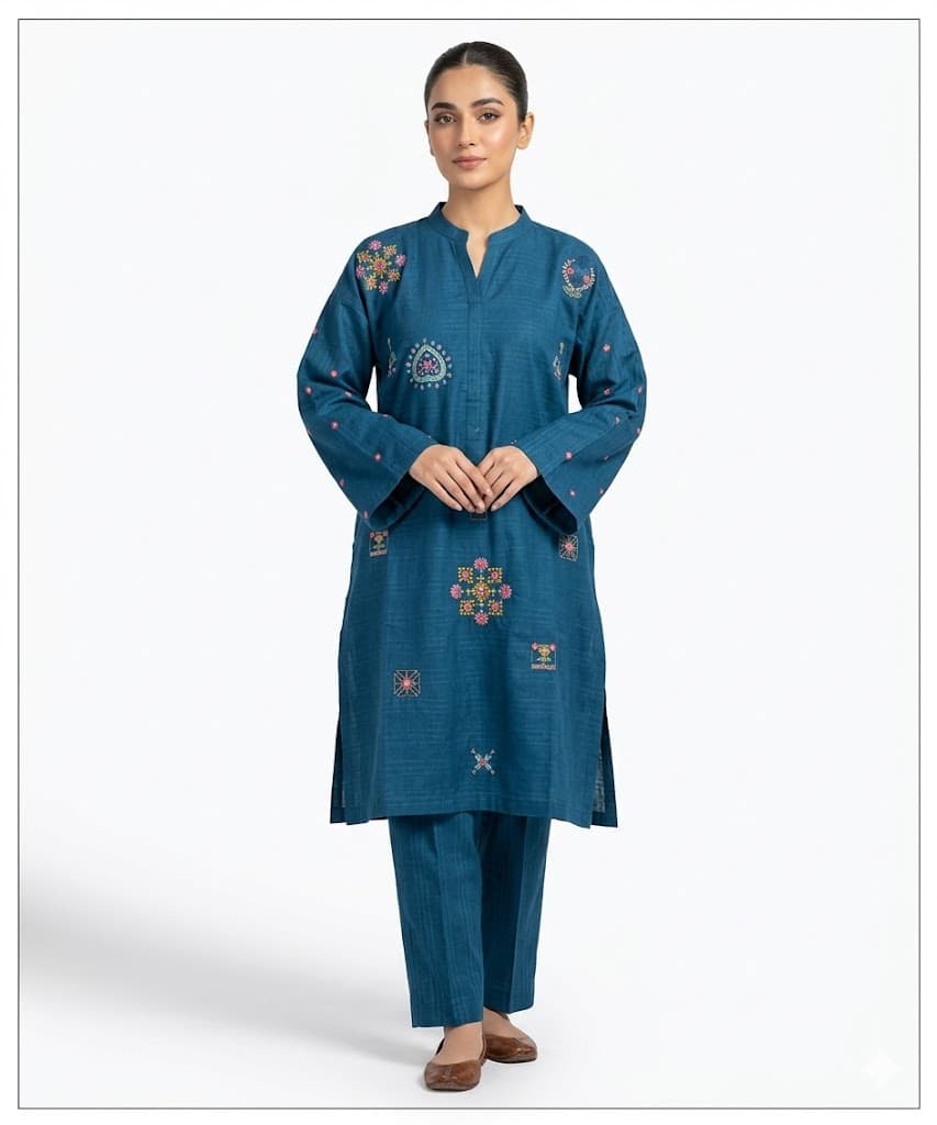 Embroiderd Stitched 2 pcs
