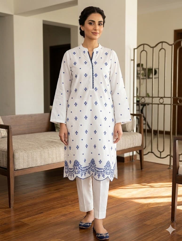 Embroiderd Stitched 2 pcs