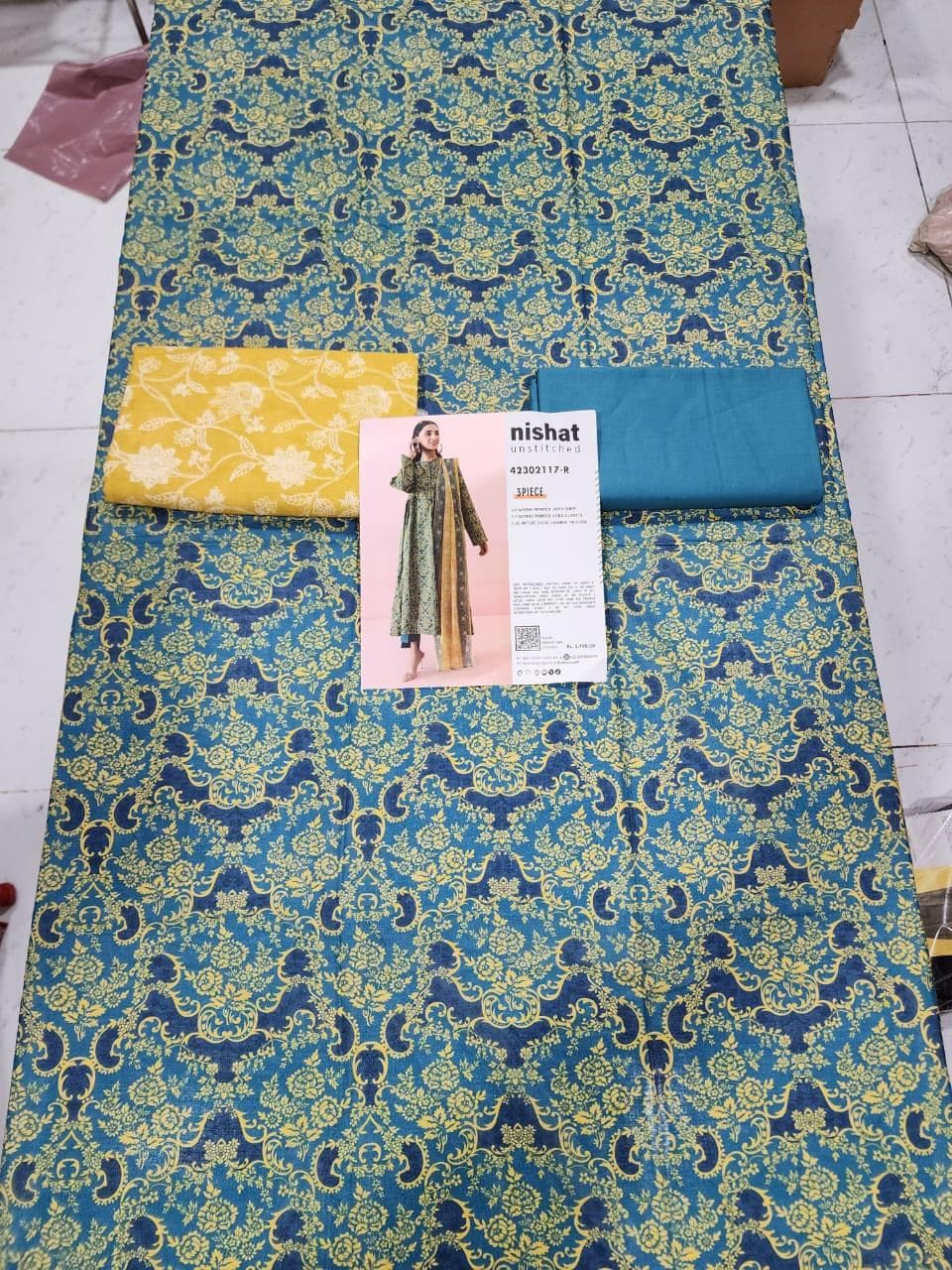 Unstitched Printed 3 Pcs Suit view 2