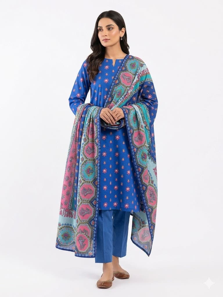 Unstitched Printed 3 Pcs Suit