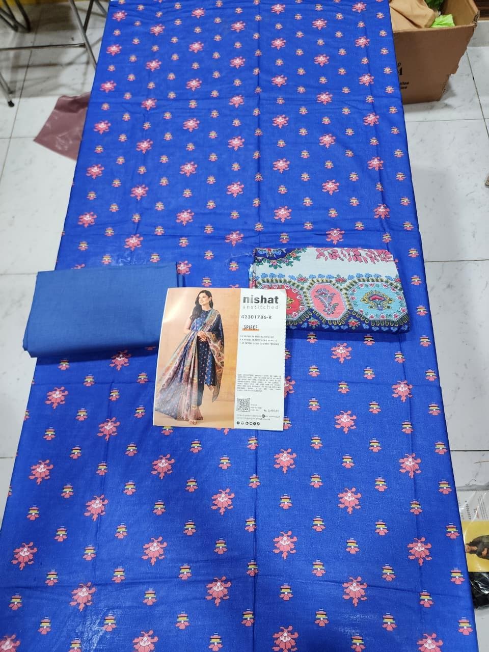 Unstitched Printed 3 Pcs Suit view 2